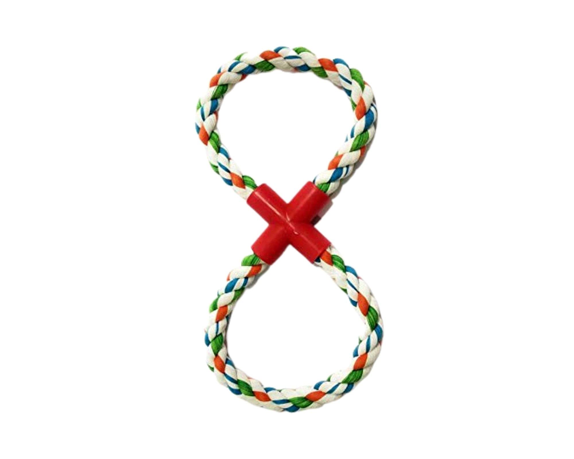 Pawcloud Cotton Chew Dog Rope Toy, Double Ring Dog Chew Tug Toy, Large, Multicolor