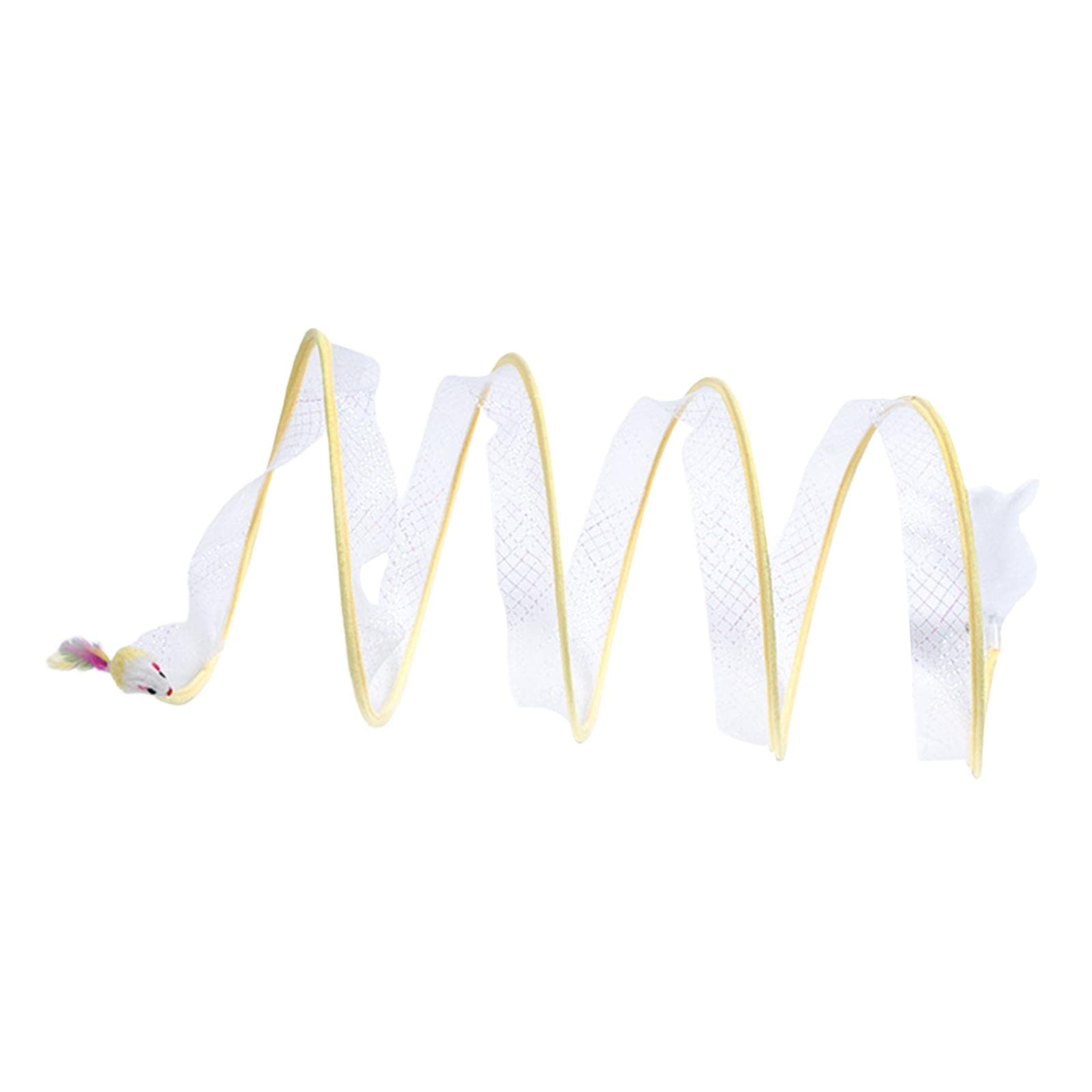 Secret Desire Collapsible Cat Tunnel Pet Interactive Toy Spring Toy For Kitten Puppy Bunny Yellow