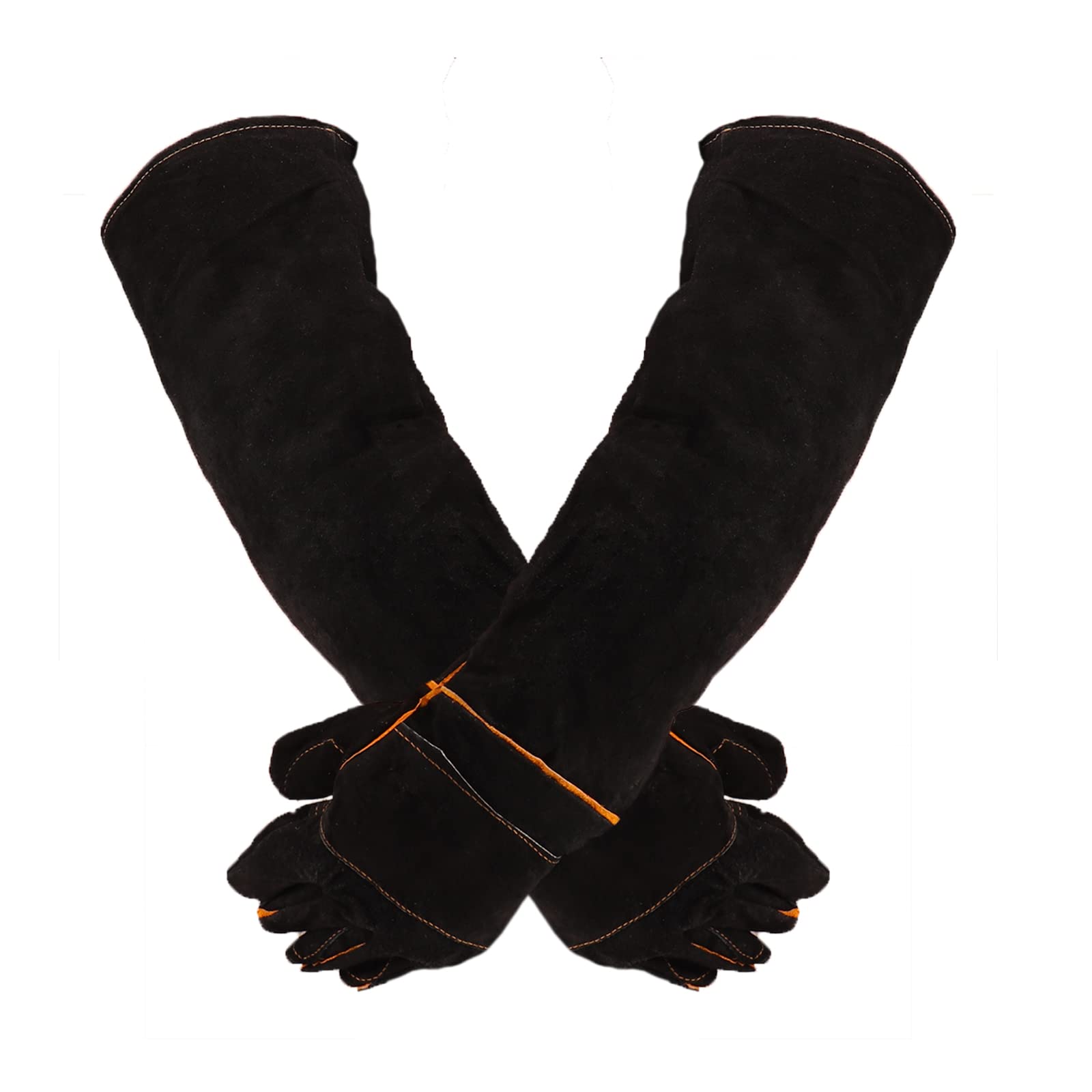 Less Bad Animal Protection Gloves Anti-Bite & Scratch Handling Gloves For Dog Cat Bird Reptile Snake (Black-1)