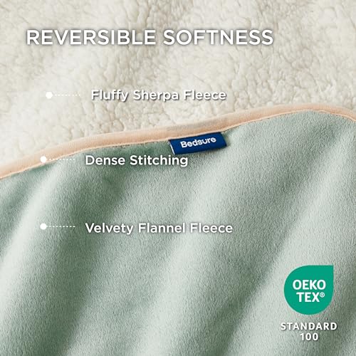 Bedsure Waterproof Dog Blankets For Small Dogs - Small Cat Blanket Washable For Couch Protection, Sherpa Fleece Puppy Blanket, Soft Plush Reversible Throw Furniture Protector, 25'X35', Light Green