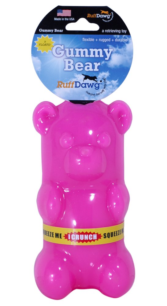 Ruff Dawg Gummy Bear Crunch Rubber Dog Toy Assorted Neon Colors