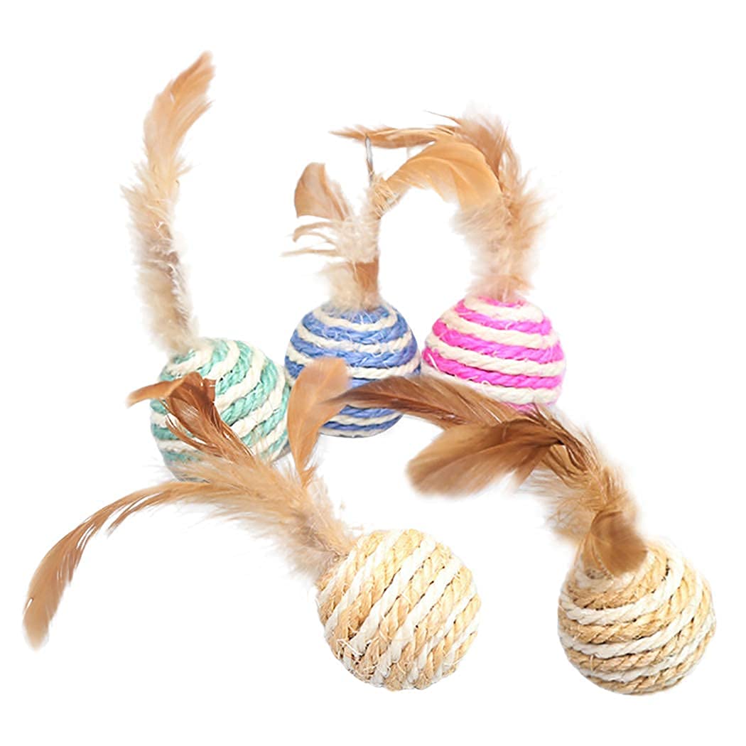 Woofy Sisal Ball Cat Toys Interactive Kitten Training Balls Bite Resistant Cat Toys Interactive Cat Toy Ball Scratch Ball Cat La
