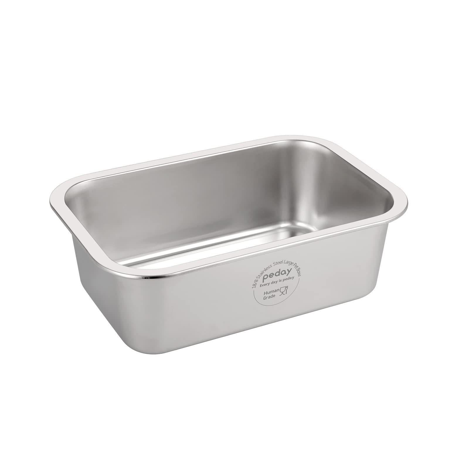 PEDAY 1.2 Gallon Large Dog Water Bowl, Human Grade Stainless Steel, for Large & Extra Large Sized Dogs - Single Pack