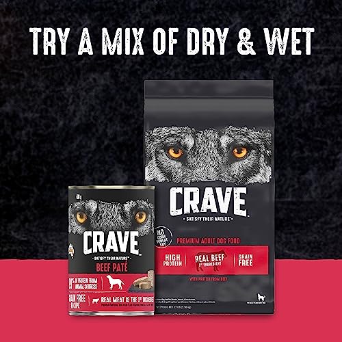 CRAVE Grain Free High Protein Adult Dry Dog Food, Beef, 22 lb. Bag