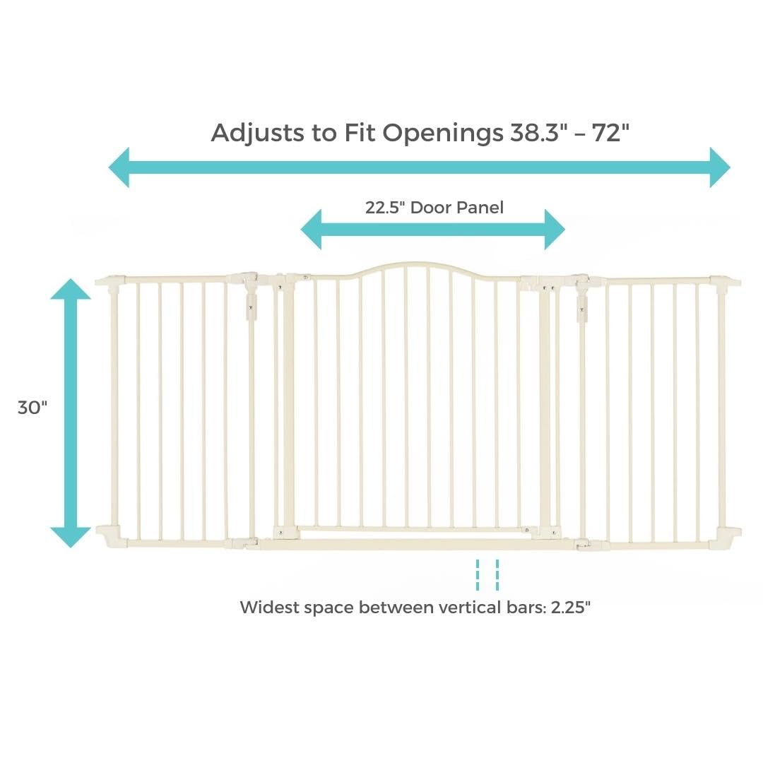 Toddleroo by North States - Deluxe D  cor Safety Gate: Extra Wide Baby Gate - Adjustable 38.3 to 72 Inches Wide - 30 Inches Tall