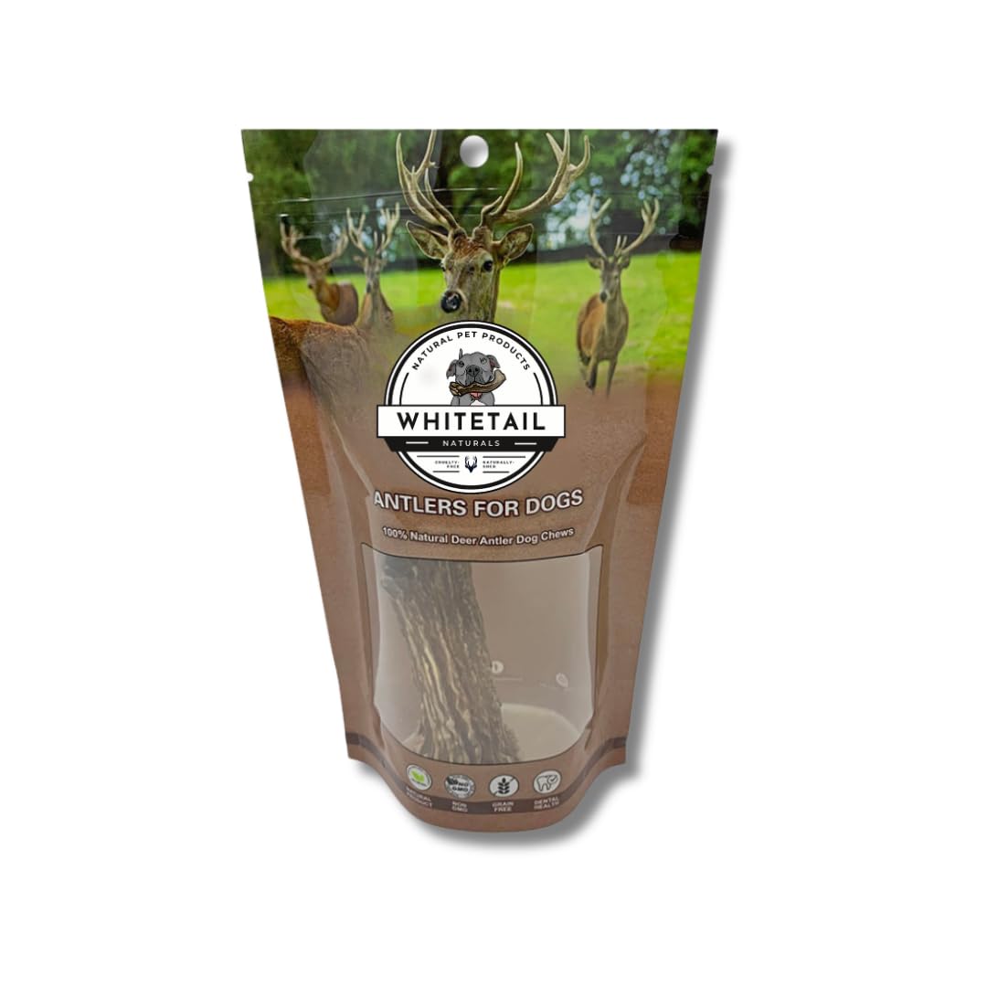 WhiteTail Naturals - Deer Antlers for Large Dogs (2 Pack- Jumbo XXL) All Natural Antler Dog Chew - Naturally Shed, Long Lasting