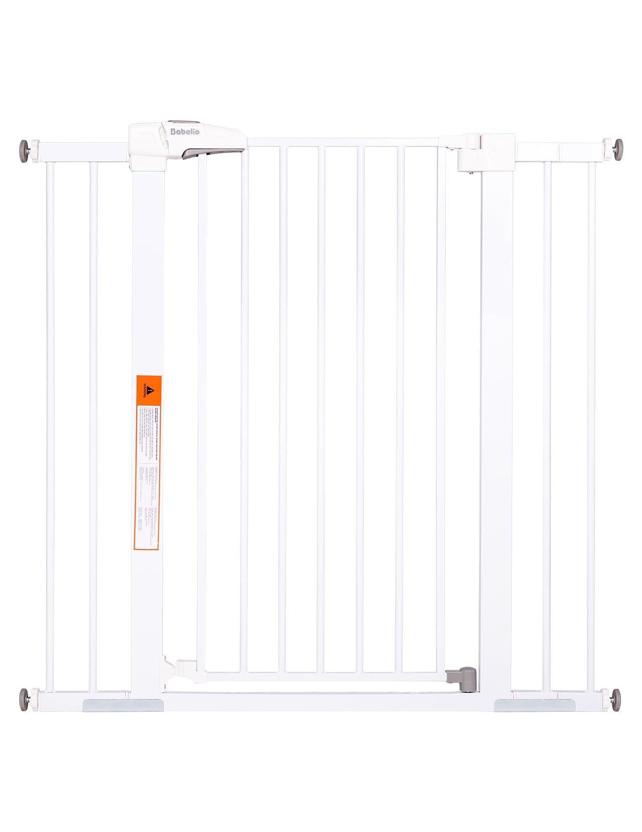 Babelio 36' Extra Tall Dog Gate, 26-40' Wide Auto Close Baby Gate, Pressure Mounted Metal Pet Gate, Easy Install No Drilling, No Tools Required, With Wall Protectors And Extension Kits, White
