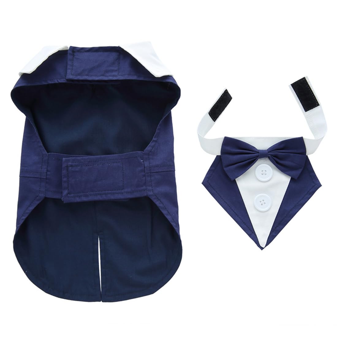Doteyayp Puppy Tuxedo With Detachable Bowtie Prom Wedding Formal Wear Prince Costume For Small Dog (Small, Blue)