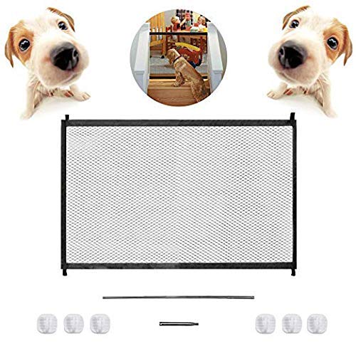 70.9x28.3 Pet Gate,Baby Gate,Magic Gate Portable Folding mesh gate Safe Guard Isolated ,Indoor and Outdoor Safety Gate Install A