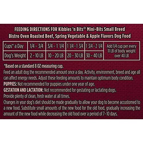 Kibbles N Bits Bistro Small Breed Mini Bits Oven Roasted Beef Flavor Dry Dog Food, 16lb Bag