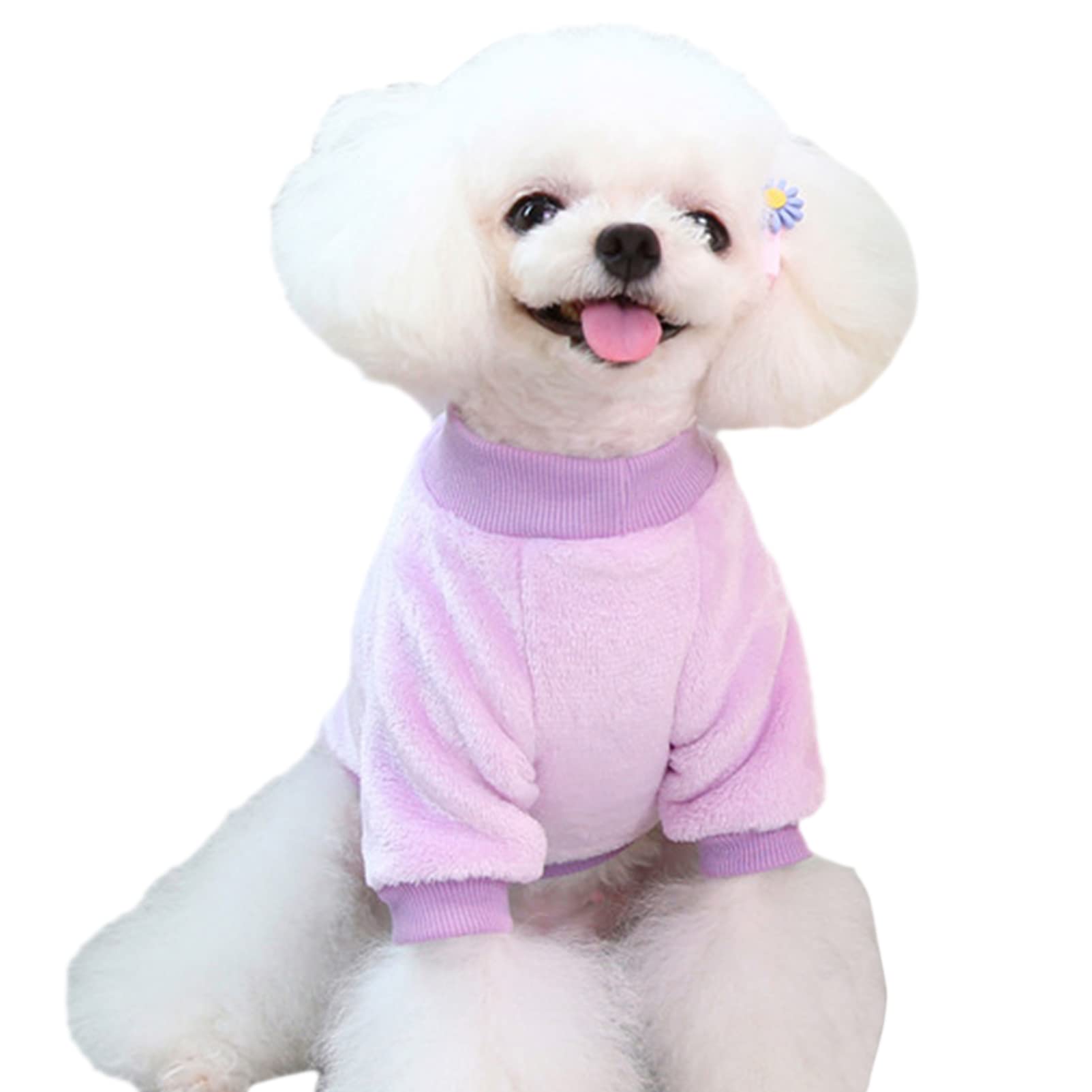 Jecikelon Pet Dog Clothes Dog Sweater Soft Thickening Warm Pup Dogs Shirt Winter Puppy Sweater For Dogs (Z01-Purple, Xx-Small)