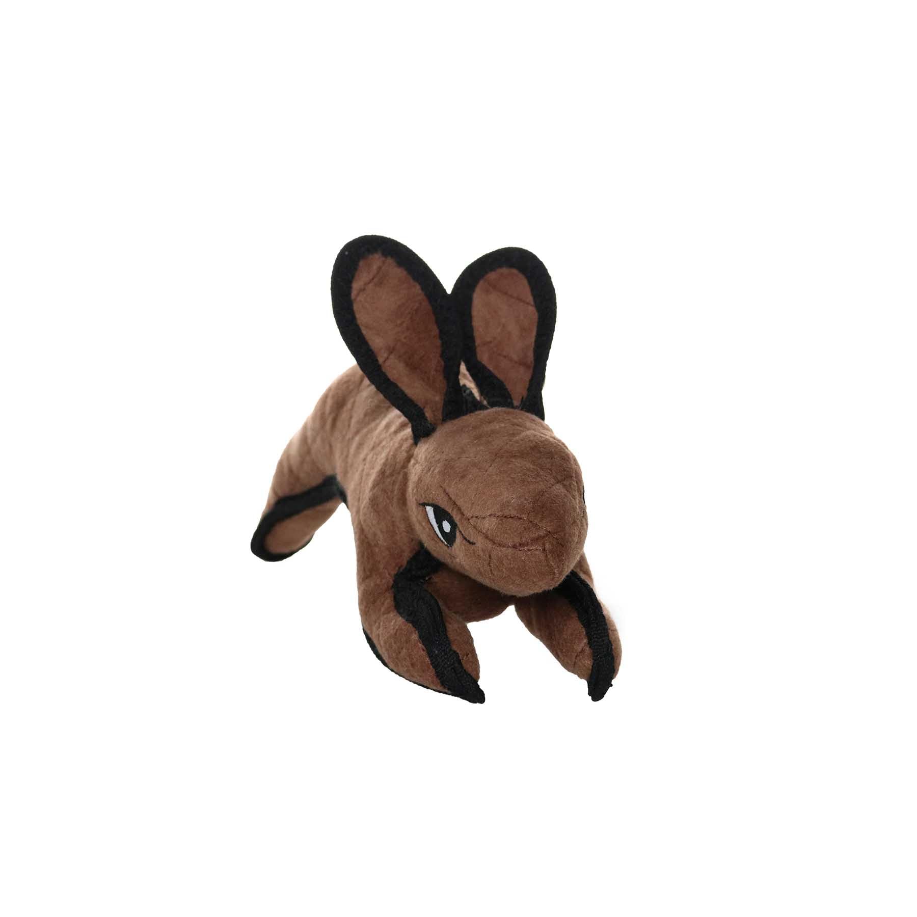 TUFFY Barnyard Brown Rabbit Dog Toy - Durable Squeaker, Regular Size, Machine Washable, Interactive Play (Tug, Toss & Fetch)