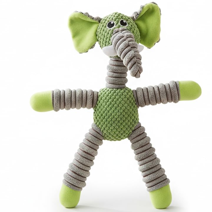 Petz R Us Pet Squeaky Plush Elephant Toy For Cats & Dogs  Soft, Durable, NonToxic Squeaky Toy For Play, Chewing, And ComfortM