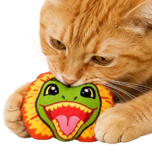 Mutt Of Course Jurassic Dilophosaurus Catnip Toy For Cats | Dinosaur Interactive Pet Toy | Teaser Plaything For Persian Kittens
