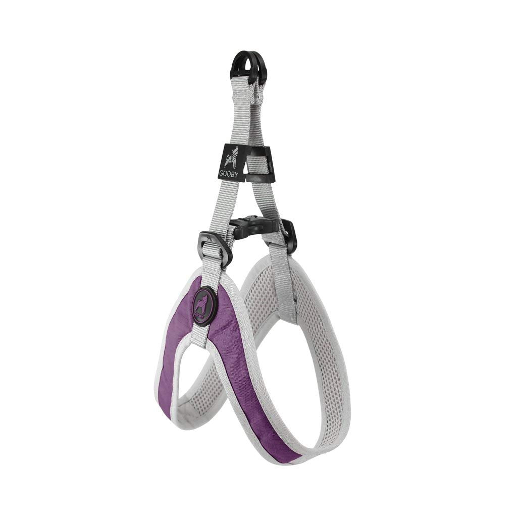 Gooby Simple Step in III Harness - Purple, Medium - Small Dog Harness with Scratch Resistant Outer Vest - Soft Inner Mesh Harnes