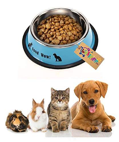 Western Era Dog Anti Skid, Stainless Steel Bowl Cat Kitten Puppy (200Ml) (Random)