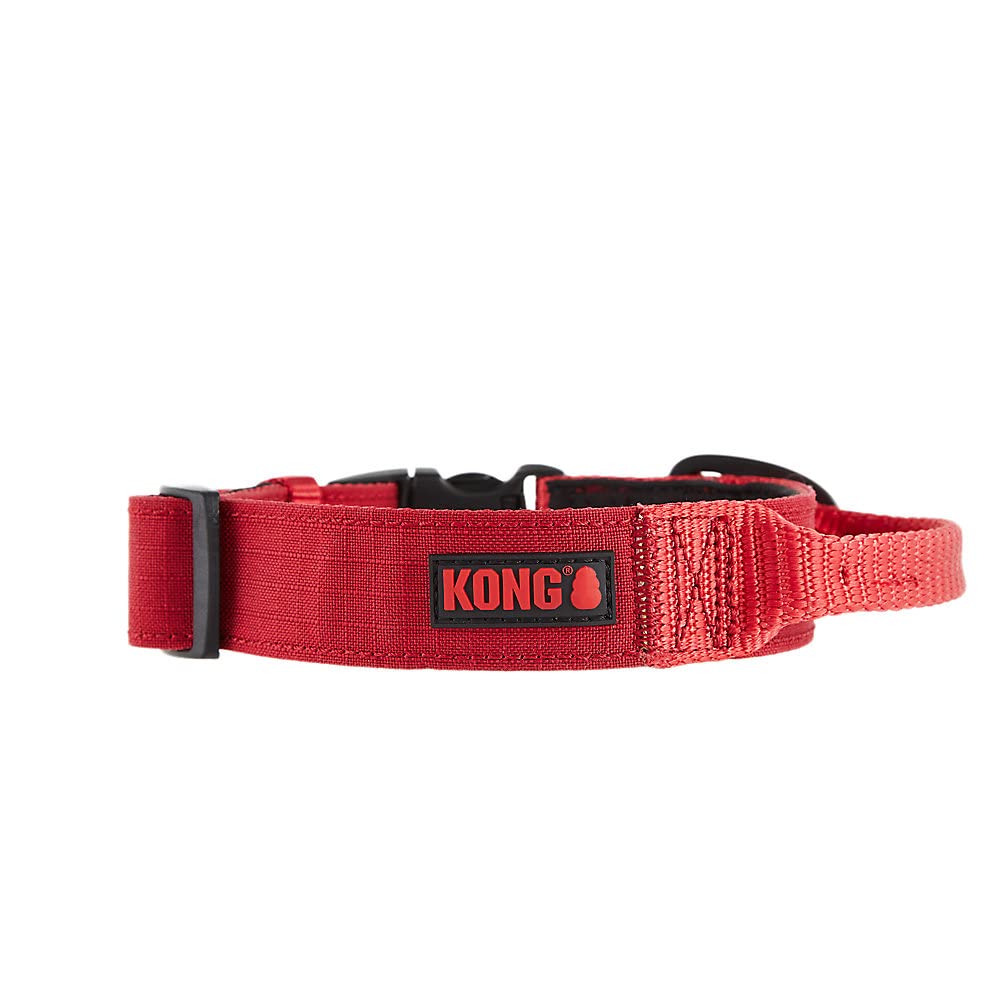 Kong Ultra Durable Padded Comfort Handle Dog Collar (Large, Red)