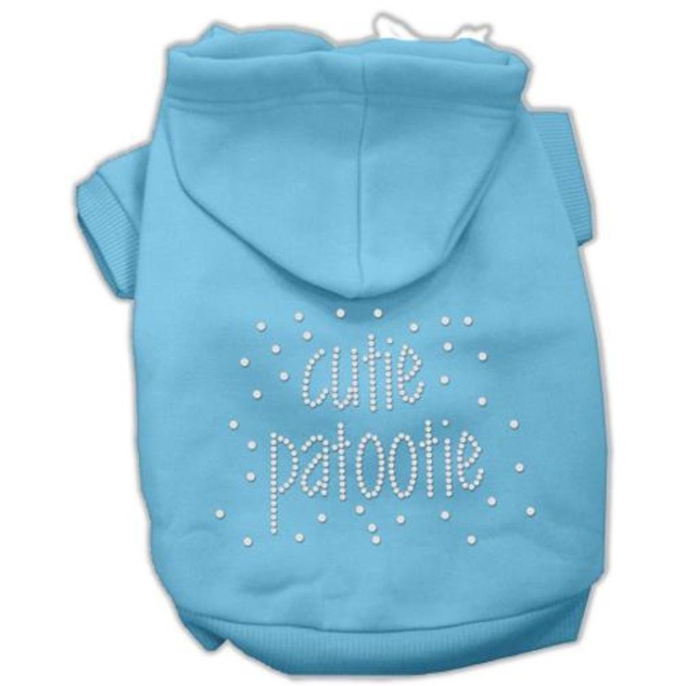 Mirage Pet Products 10-Inch Cutie Patootie Rhinestone Hoodies, Small, Baby Blue