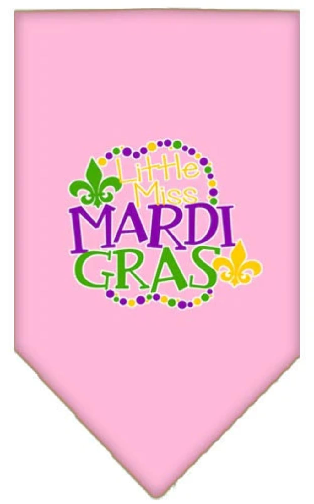 Mirage Pet Product Miss Mardi Gras Screen Print Mardi Gras Bandana Light Pink Large