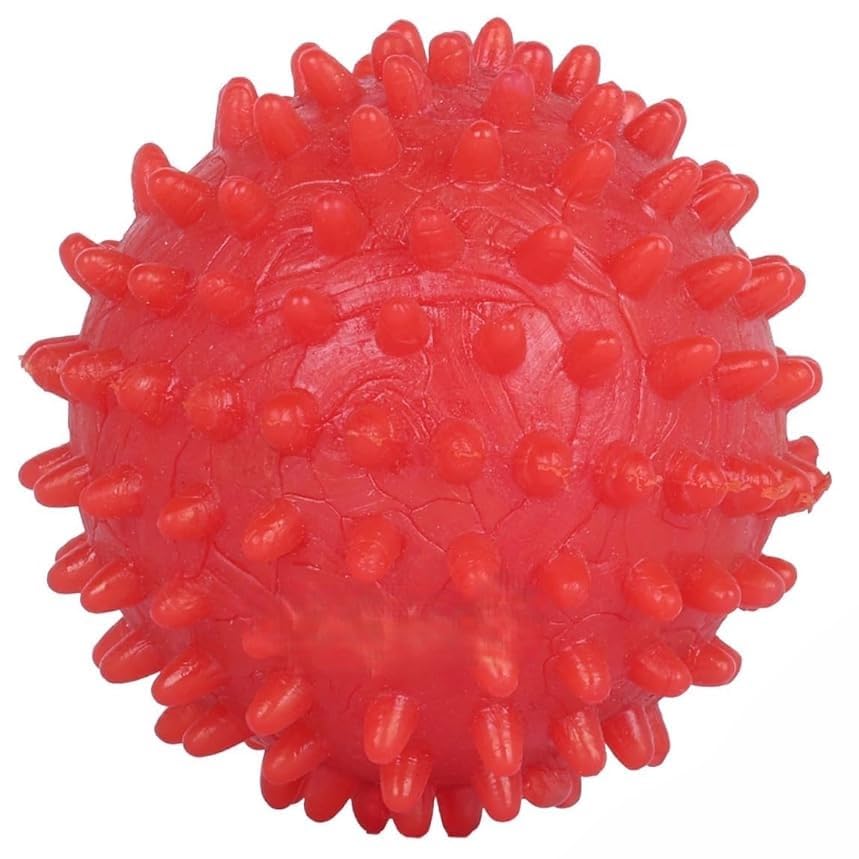 Voila Spiked Dog Ball  Chew & Teething Toy For Puppies  Safe, Bouncy, And Fun Interactive Play Ball  Great For Dental Health 