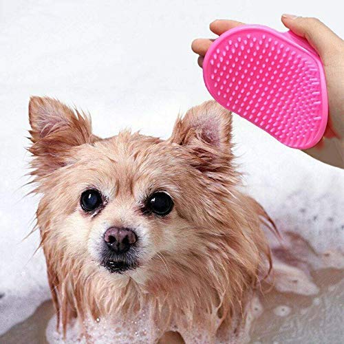 Sage Square Dog Cat Bath Brush Comb Rubber Hair Fur Grooming Massage Hand Shower  Color May Vary (Single)