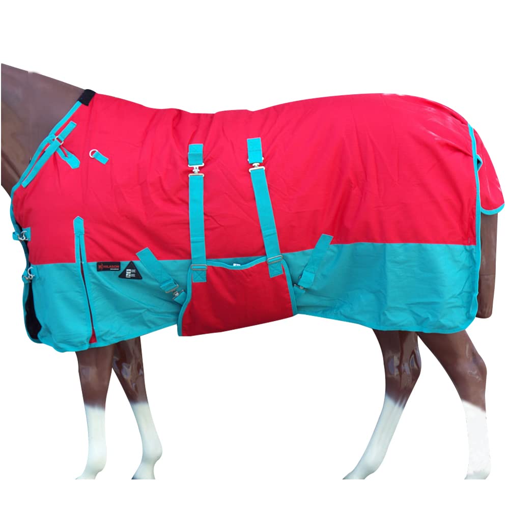 Hilason 1200D Winter Waterproof Horse Blanket Belly Wrap Red - 72 Inches