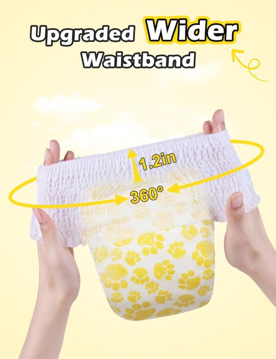Dono Dog Diapers Female With Stretchy Waist-10-96Pcs, Disposable Full Wrap Female Puppy Dog In Heat Period Diapers, 360 Leak-Pro