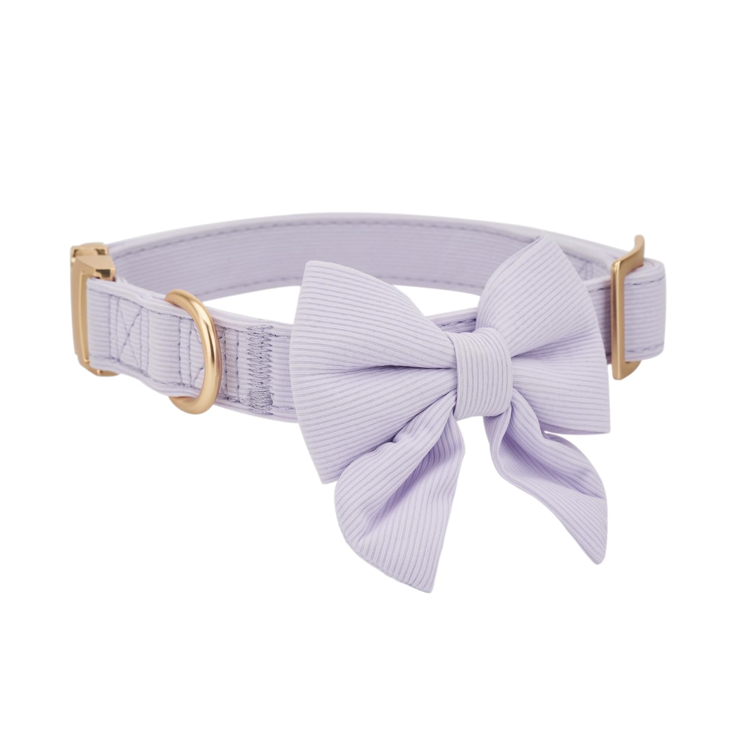 Ewinoom Bowtie Dog Collar Adjustable Soft Collars With Detachable Bow Tie And Metal Buckle For Small Medium Large Dogs,Lilac,Sma