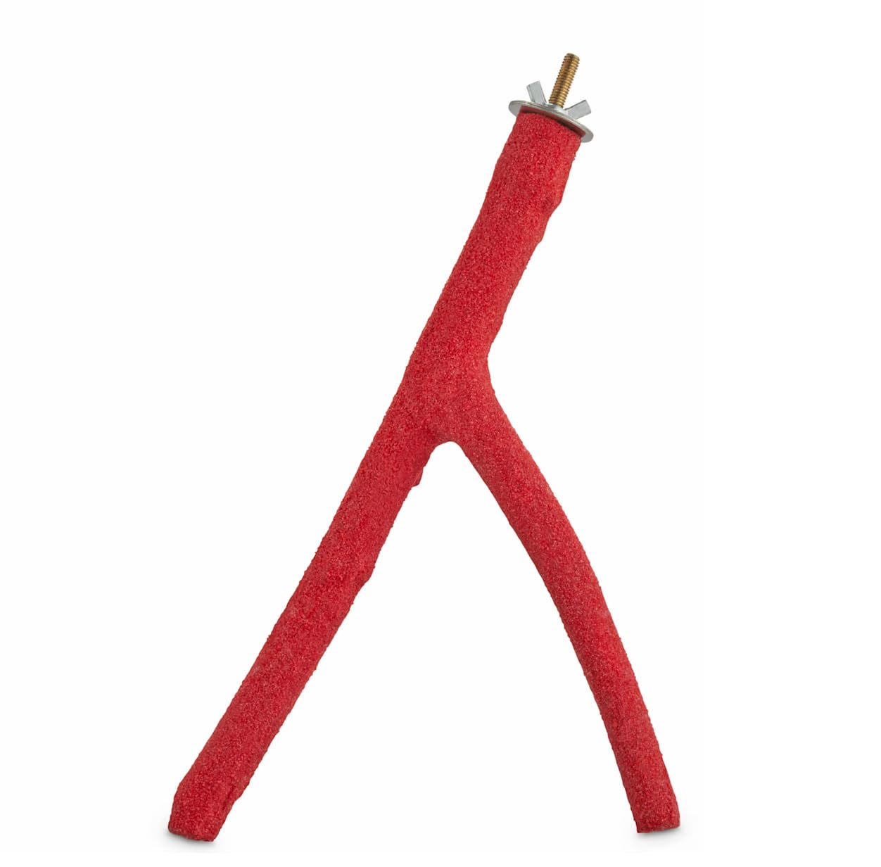 A&E Cage Company 1'' X 10'' Forked Sand Covered Perch - Medium Sandstone