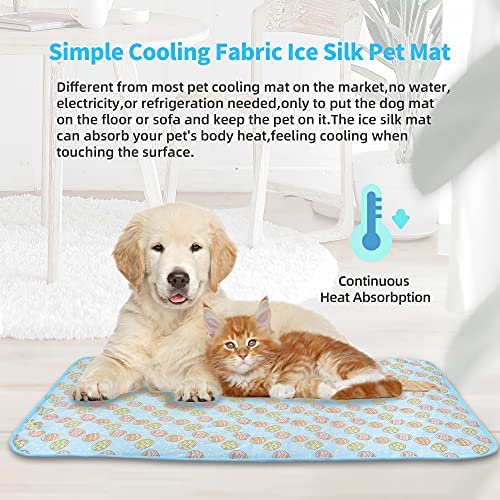 Nwk Pet Cooling Mat -39 X 27.5 Ice Silk Cooling Mat For Dogs & Cats Portable & Washable Pet Cooling Blanket, Car Seats, Beds For