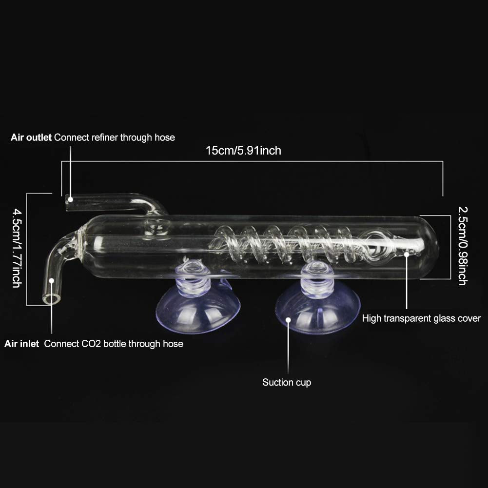 Fydun High Transparent Glass Aquarium CO2 Bubble Counter, External Gauge, Model Fydun2cy1ovdspf, Ideal for Fish Tanks