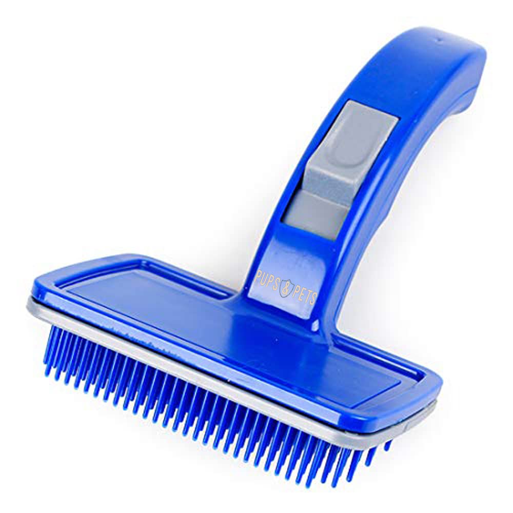 Pups&Pets Professional Slicker Brush For Dogs And Cats SelfCleaning Grooming Comb For Dematting Detangling & Deshedding  Large