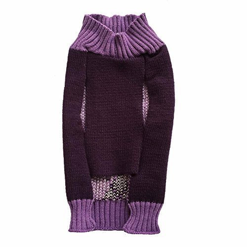 Argyle Knit Pet Sweaters Clothes For Small Dogs, Classic Purple Medium M Size