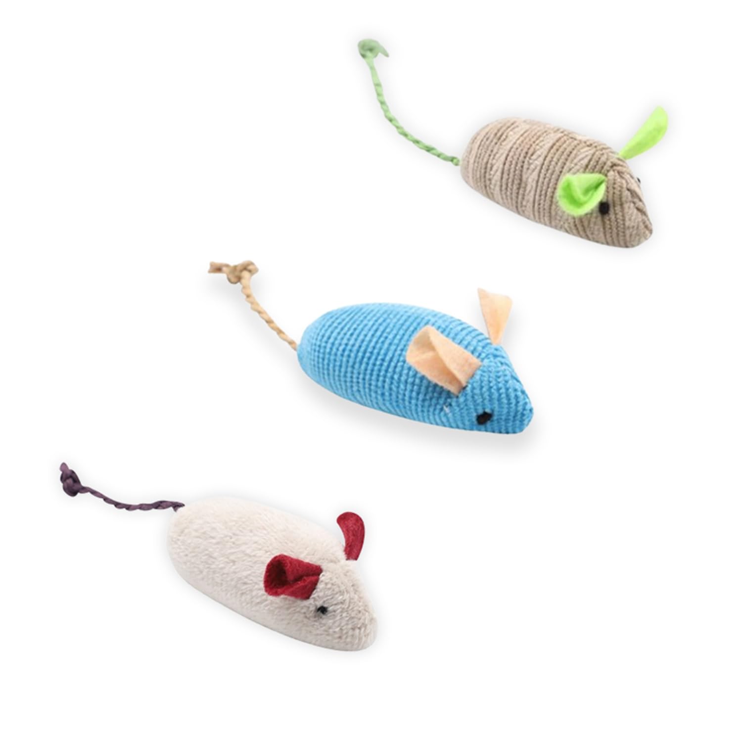 Yellowcult Interactive Plush Pet Toy Mouse, Realistic Squeaky Chew Fun Toys For Kitten, Cat, Puppy, Small Dogs. Boredom Buster, 