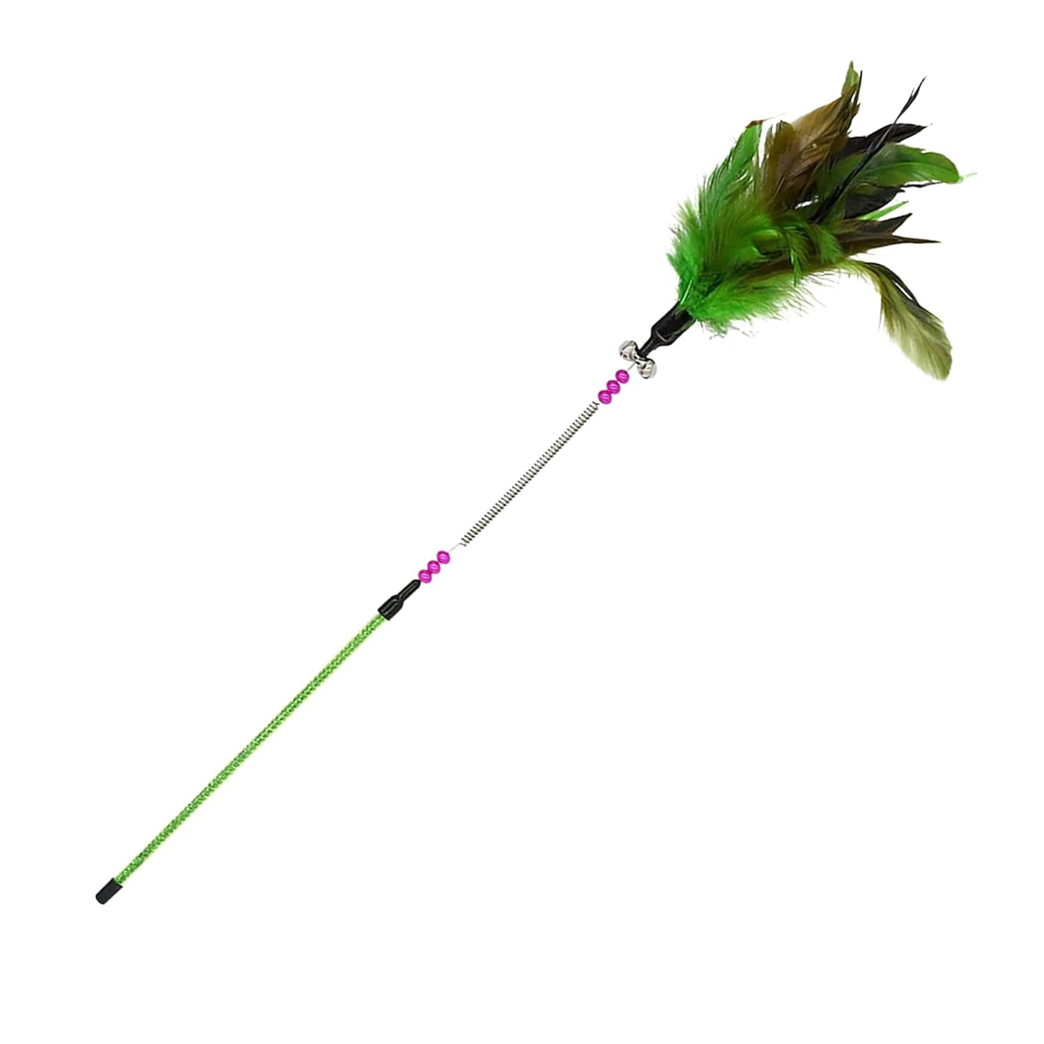 Rvpaws Cat Feather Spring Stick  Interactive Bell Rod Wand For Endless Playtime Enjoyment And Mental Stimulation | Engage Your
