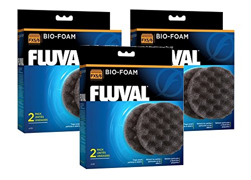 Fluval (6 Pack) FX5/FX6 BioFoam (3 Packages with 2 Inserts Each)
