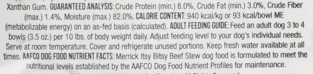 merrick Lils Plates 3.5-Oz Grain Free Wet Food for Small Breed Dogs12 Cans - Itsy Bitsy Beef Stew