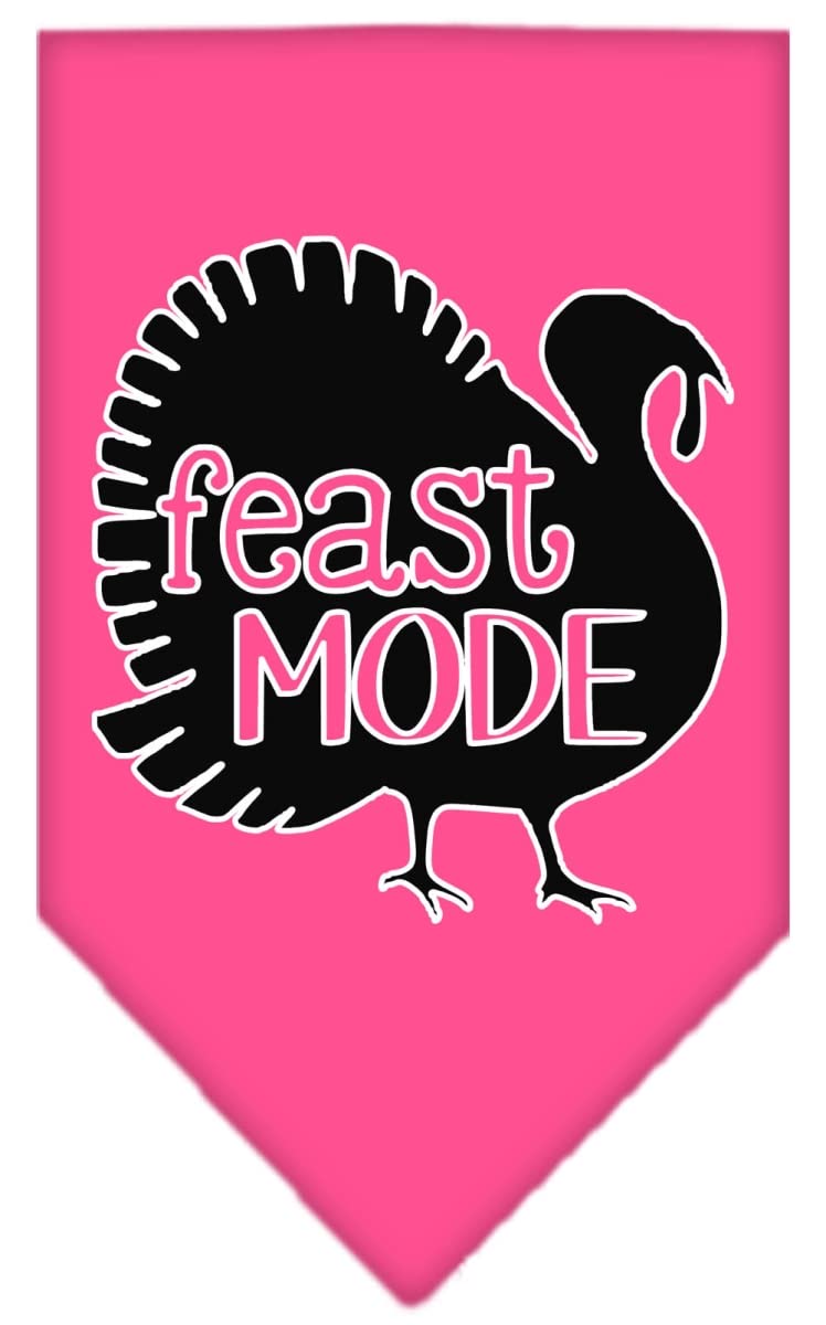 Mirage Pet Product Feast Mode Screen Print Bandana Bright Pink Large