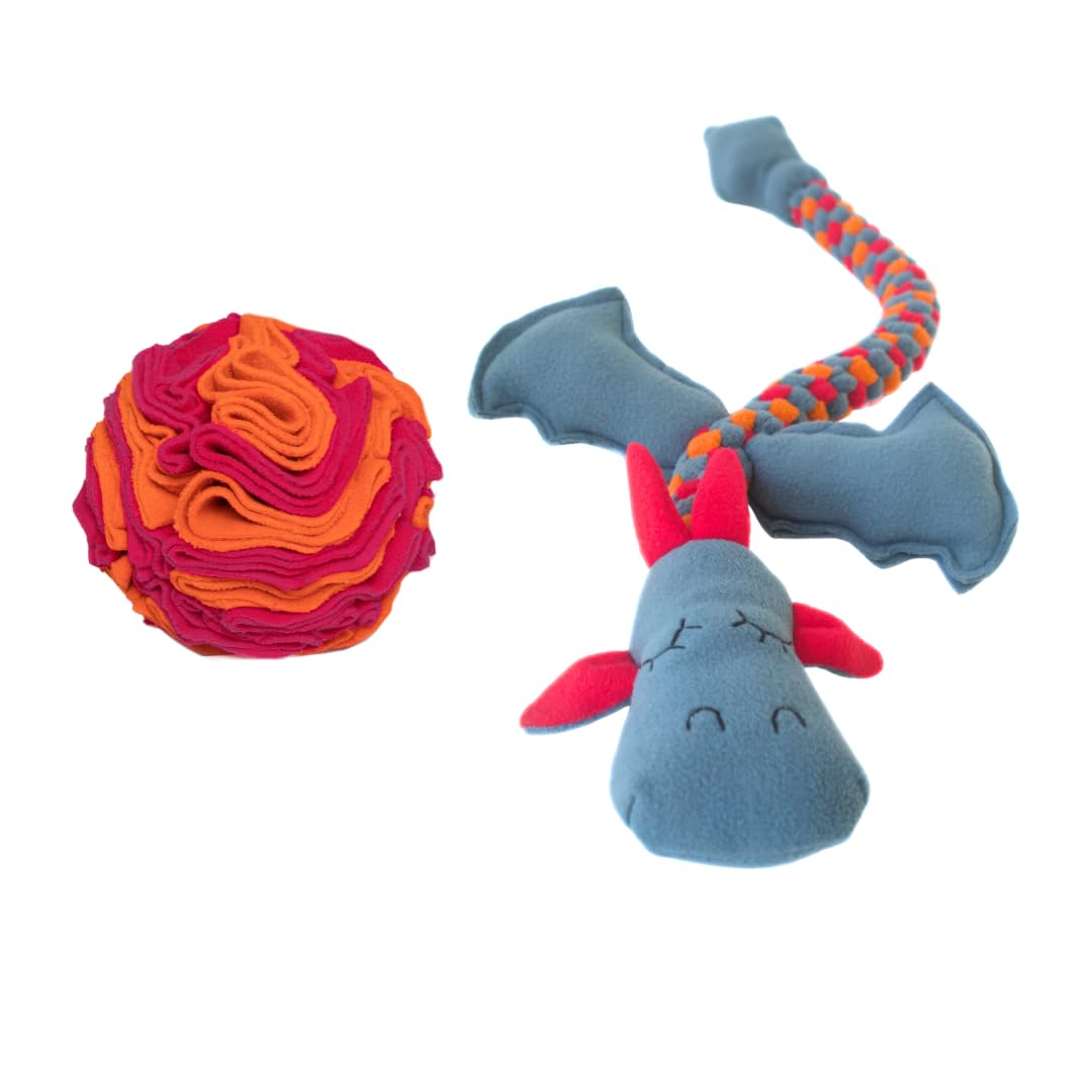 For The Love Of Dog | Keep Busy Bundle  Sniffer Ball + Tugasaur | For Indoor Play & Mental Stimulation For Small  Medium Dogs 