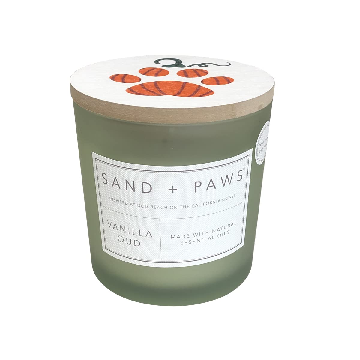 Sand + Paws Scented Candle - Vanilla Oud - Additional Scents And Sizes -Luxurious Air Freshening Jar Candles Neutralize Pet Odor