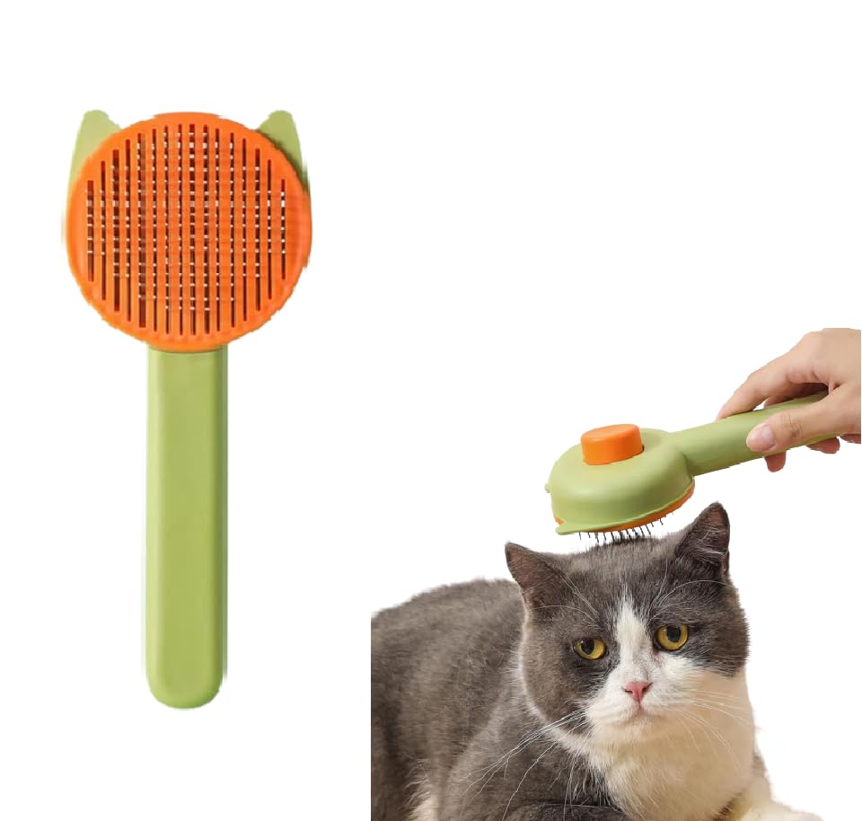Lakshminarayan Sales Hair Brush Pet Grooming Brush Grooming Cat Rabbits Dog Brush Hair Shedding, Self Cleaning Slicker Pet Massa