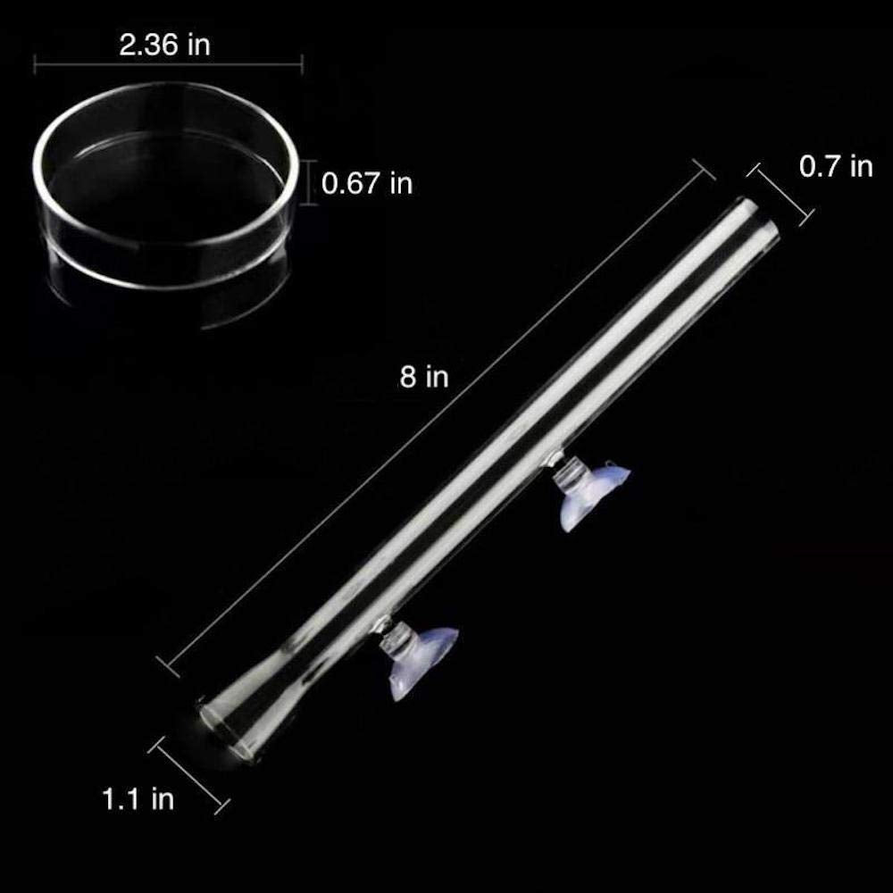 Shrimp Feeding Tube and Dish,2 Cup Clear Crystal Glass Fish Tank Shrimp Feeder Tube Tray