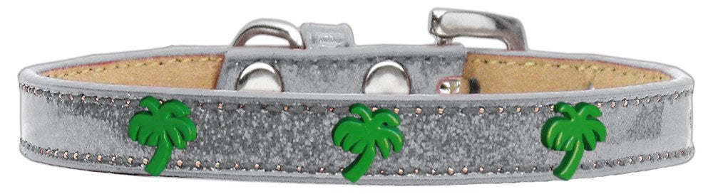 Mirage Pet Products 633-24 SV20 Green Palm Tree Widget Ice Cream Dog Collar, Size 20, Silver