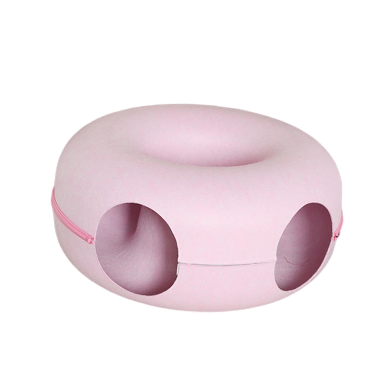EnakshiCat Bed Play Tunnel Round Zip To Detachable Scratching Playing Hut For Bunny Pink|Pet Supplies|Cat Supplies|Toys