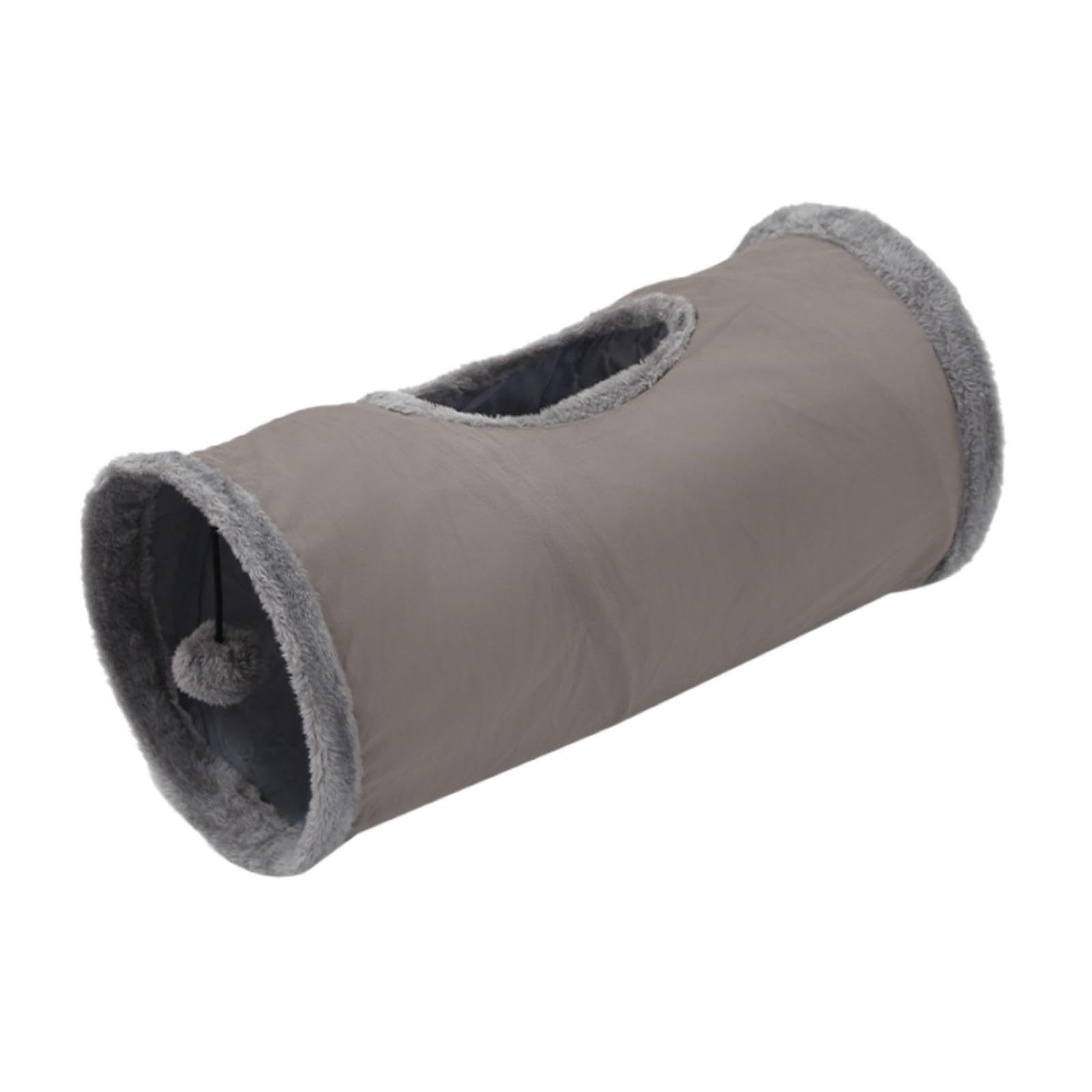 Zoomella Cat Tunnel For Indoor Cats Hideaway Kitten Cave Pet Supplies Funny With Ball Gray|Toys|Pet Supplies
