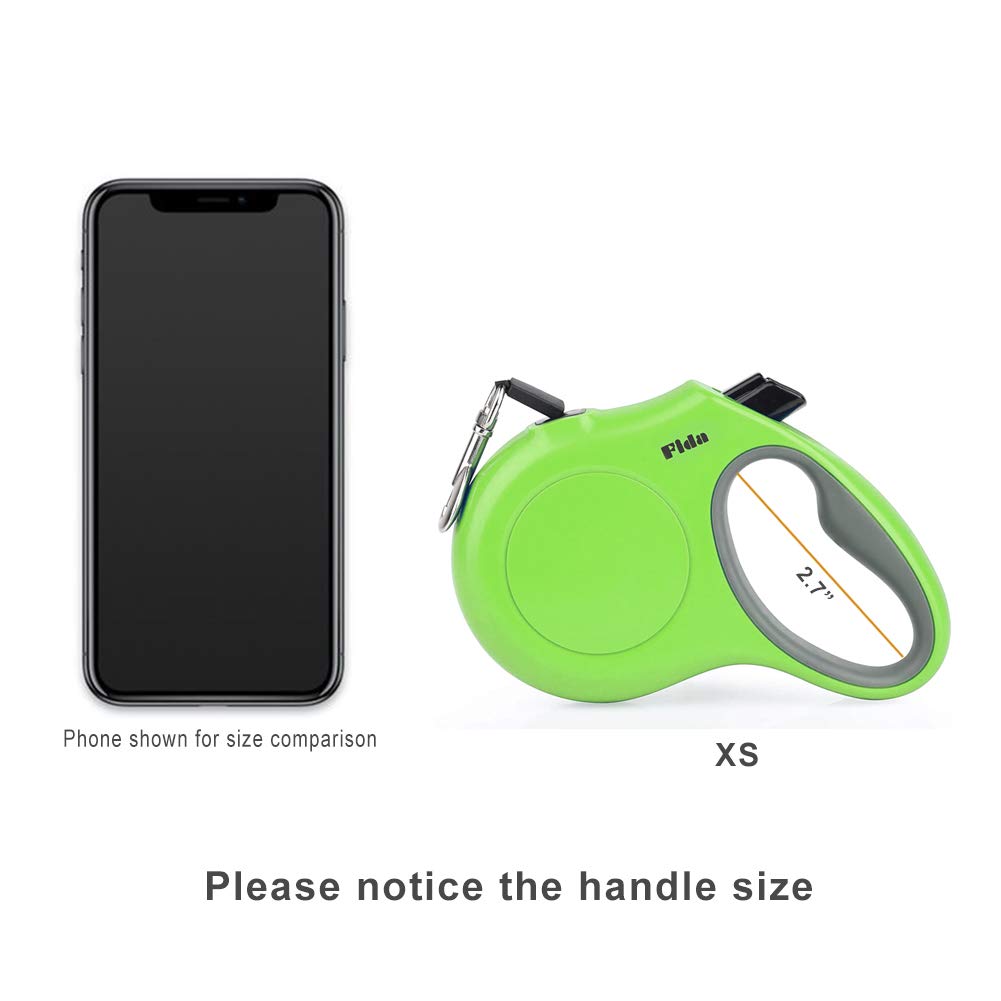 Fida Retractable Dog Leash, 10Ft Heavy Duty Pet Walking Leash For X-Small Dog Or Cat Up To 18 Lbs, Tangle Free. One-Hand Brake (X-Small, Green)