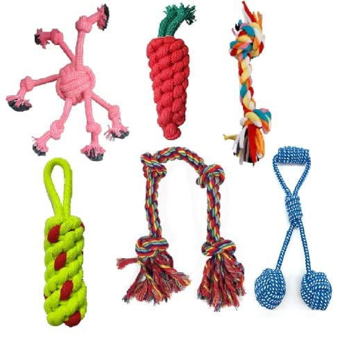 Psk Pet Mart Dog Toy | Chew Rope Toy | Pet Teething Playing Toy For Puppy | (Combo Of 6) (Color May Vary)