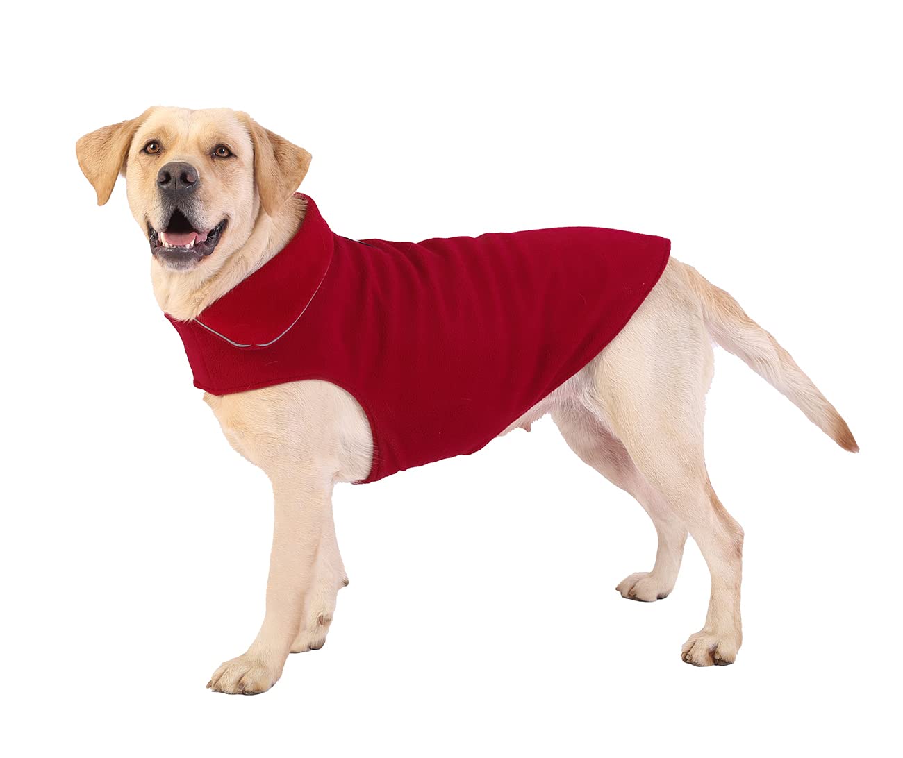 Fleece Dog Coat Pet Jacket Reflective For Cold Weather For Extra Large To Small Pets(Red,2Xl)
