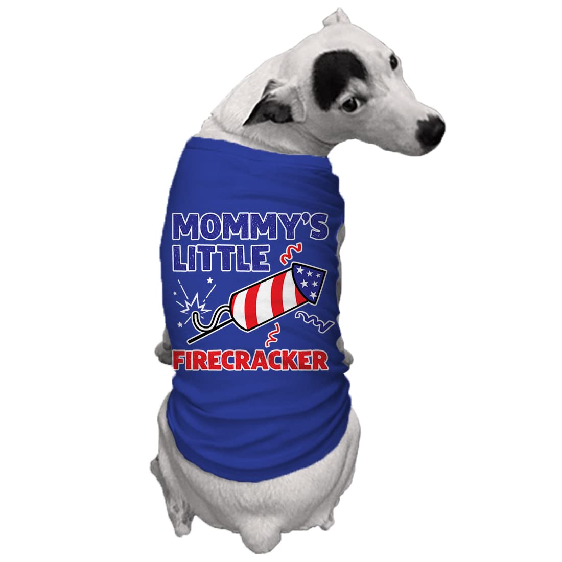 Mommy'S Little Firecracker - Usa Independence Day 4Th Of July Dog Shirt (Royal Blue, Large)