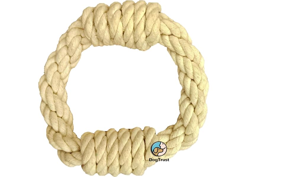 Dog Trust Heavy Ring Dog Rope Toy For Puppy Teething, Adult Dog Toys For Medium & Large Dogs Pack Of 1